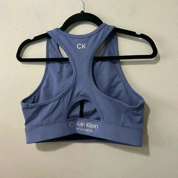 Calvin Klein Womens Pilates Outfit  Fitness Crop Top Scoopneck Bra L - Picture 6 of 7